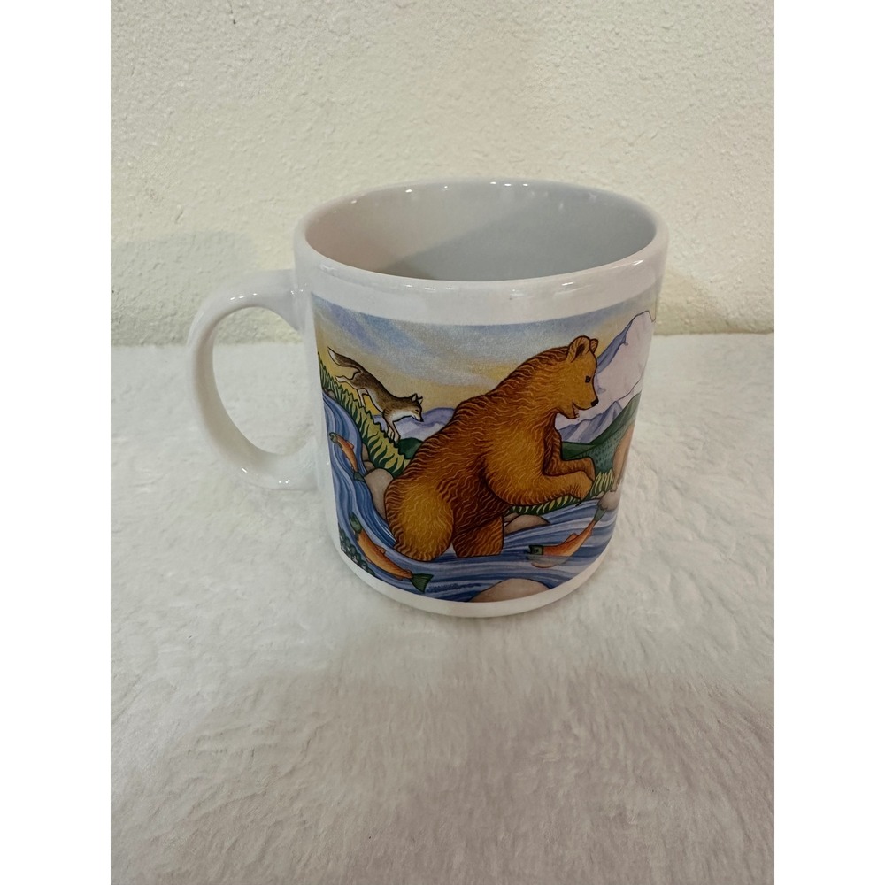 Vintage 1995 Shannon Cartwright Alaska Wildlife Coffee Mug Arctic Circle Bear